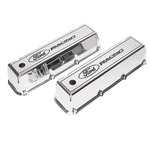 Ford Racing Aluminum Valve Covers, Valve Covers, Tall, Cast Aluminum, Polished, Ford Racing Logo, Ford, Big Block, Pair