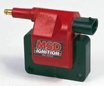 MSD Ignition MSD Blaster OEM Replacement Coils (2), Ignition Coil, Blaster Performance Replacement, E-Core, Square, Epoxy, Red, 35,000 V, Each