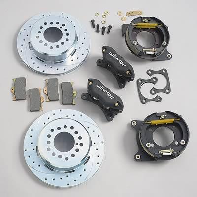 Wilwood Dynalite Pro Series Rear Disc Brake Kits, Disc Brakes, Rear, Pro Series, Cross-Drilled/ Slotted Rotors, Black, 4-Piston Calipers, Dana/ Ford, Kit