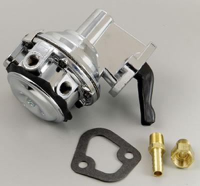 SRS Chrome Mechanical Fuel Pump For Big Block Chevy - 80 GPH, 8 PSI - Fits 366, 396, 402, 427, 454
