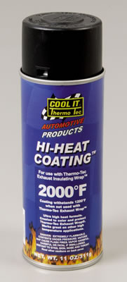 Thermo-Tec Hi-Heat Coating, Exhaust Wrap Coating, High-Temperature, Black, 11 oz. Spray Can, Each