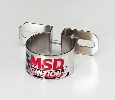 MSD Chrome Coil Brackets, Coil Bracket, Steel, Chrome, Canister-Style, Universal, Each