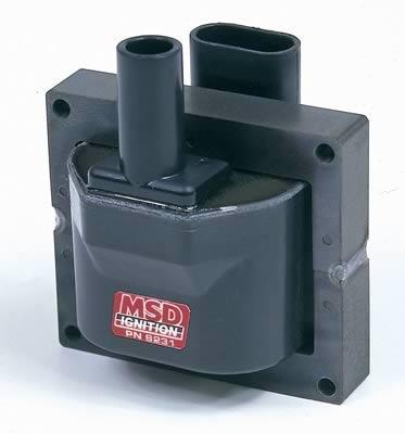 MSD Blaster OEM Replacement Coils, Ignition Coil, Blaster Performance Replacement, E-Core, Square, Epoxy, Red, 40,000 V, GM, Each
