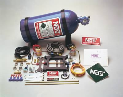 NOS Super Powershot Nitrous Oxide Systems, Nitrous Oxide System, Super Powershot, Wet, 100/ 125/ 150 hp, 10 lb. Bottle, Blue, Square Bore, 4-Barrel, Kit