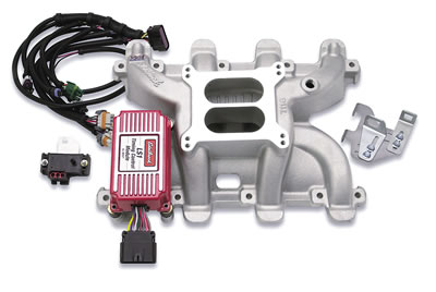 Edelbrock Performer LS1 Intake Manifold Kits, Intake Manifold, Performer RPM, Carbureted, Aluminum, Natural, Dual Plane, Chevy, LS1, with TCM, Each