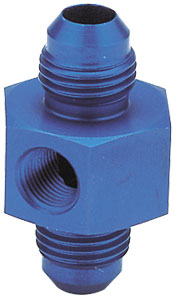 6AN Male to -6AN Male with 1/8" NPT, in Hex Pressure Gauge Adapter 