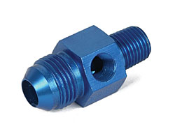 8AN Male to 1/4" NPT with 1/8" NPT in Hex Pressure Gauge Adapter 