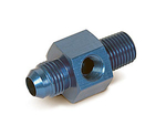6AN Male to 1/4" NPT with 1/8" NPT in Hex Pressure Gauge Adapter 