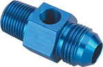 8AN Male to 3/8" NPT with 1/8" NPT in Hex Pressure Gauge Adapter 