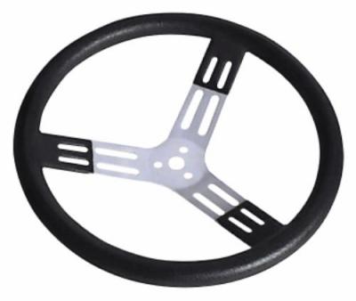 Steering Wheel 17" Black w/ Natural Spokes and Smooth Grip
