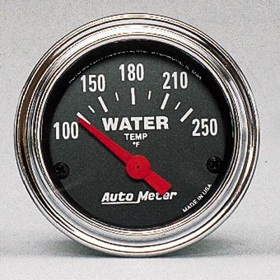 Auto Meter Traditional Chrome Analog Gauges, Traditional Chrome, Water Temperature, 100-250 Degrees F, 2 1/ 16 in., Analog, Electrical, Each