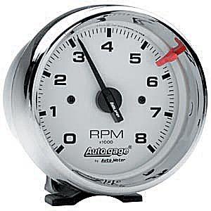 3 3/4" Autogage Chrome 8,000 RPM Tachometer